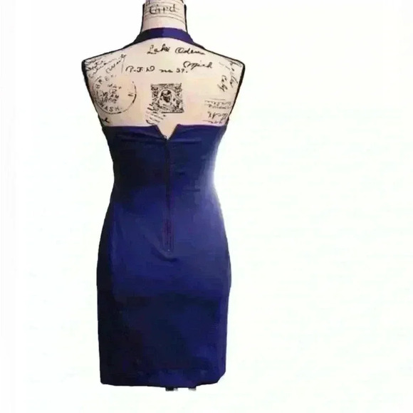 NWOT French Connection RITA Halter Knit Bodycon Cocktail Minidress Size 6 Blue - Picture 11 of 14